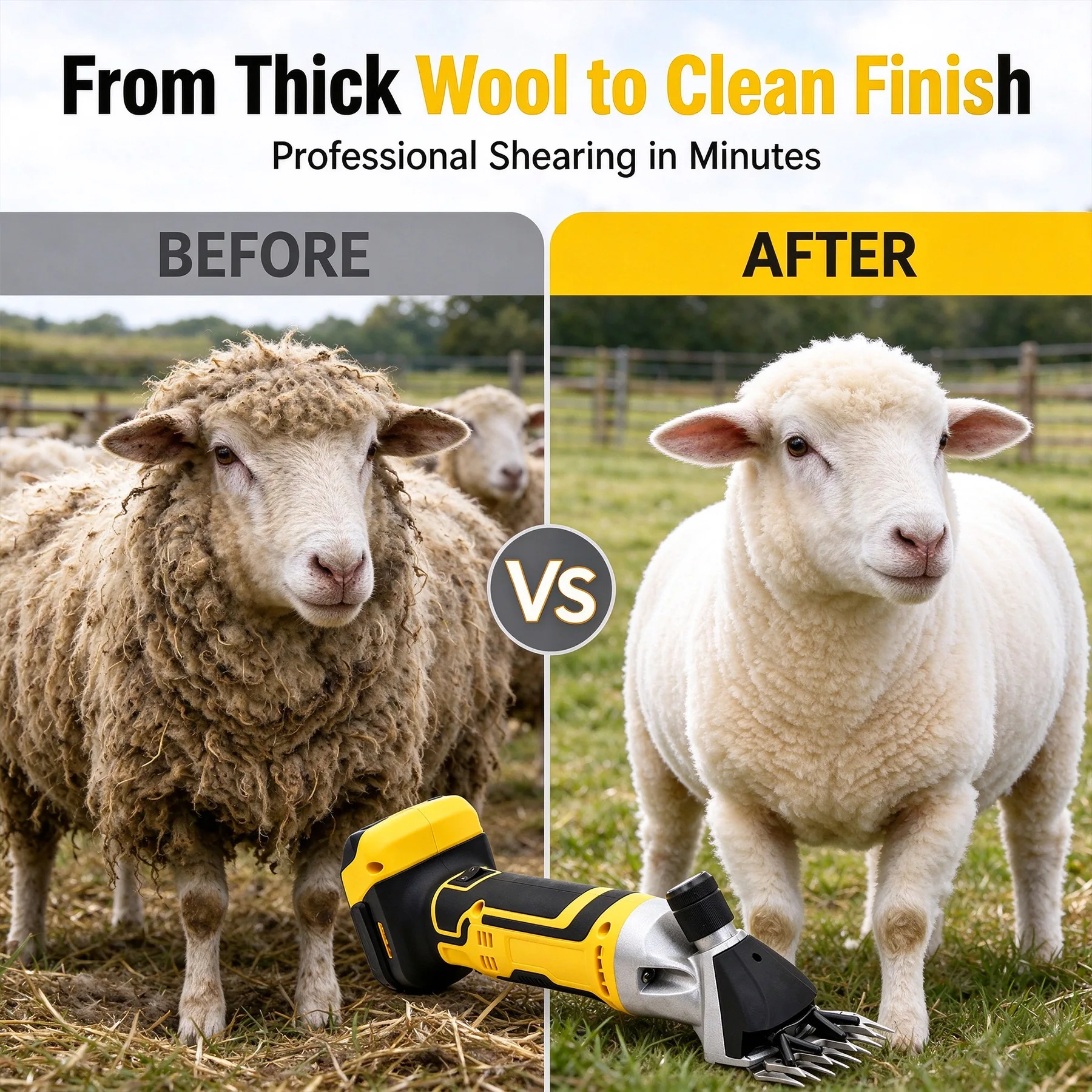 3000RPM Cordless Electric Sheep Shears 6 Speed Wool Trimmer Shearing Machine for Milwaukee 18V Battery Farm Livestock Clipper