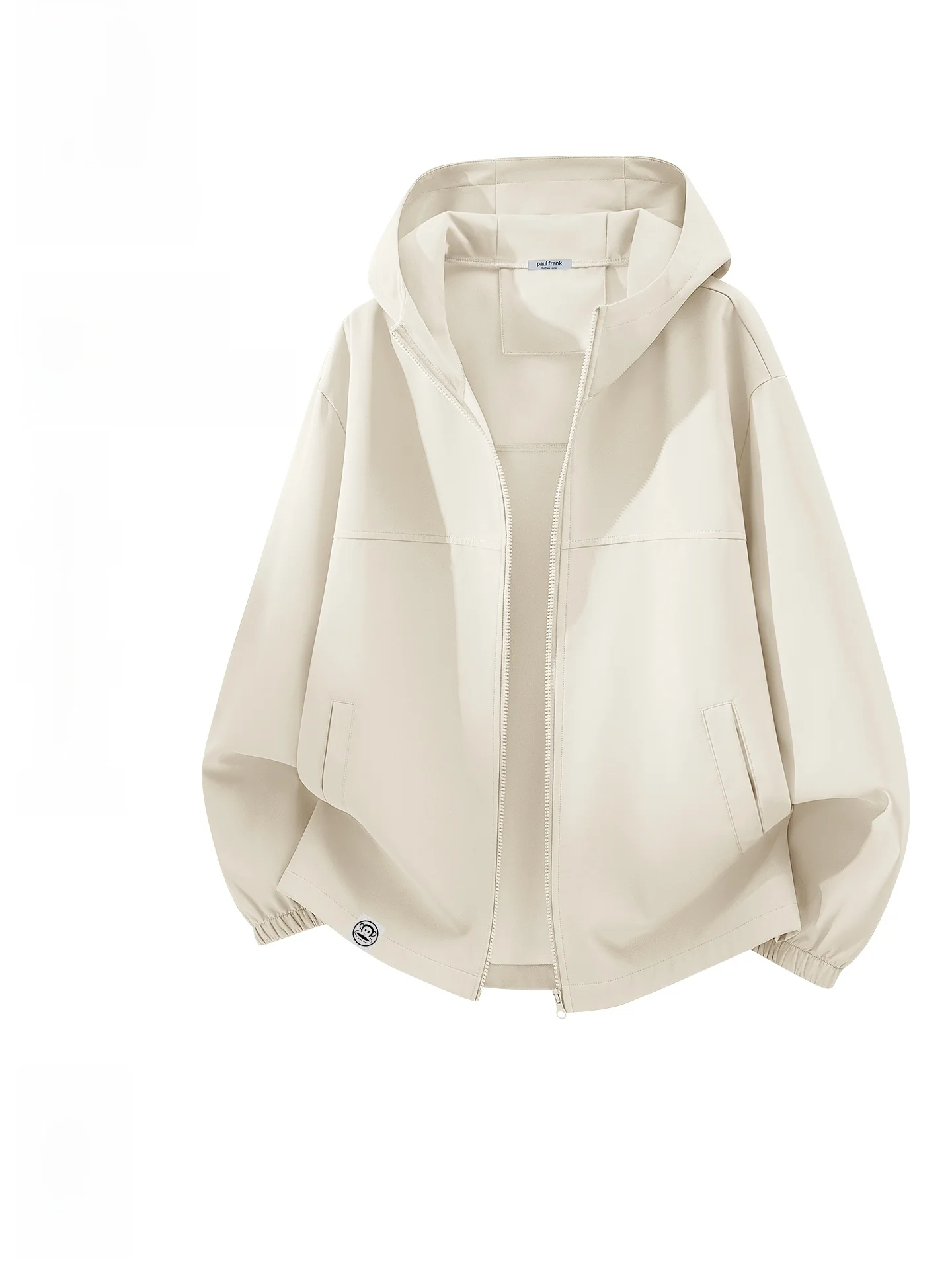 

Men's Hooded Jaet Outdoor Windproof Spring Autumn Sle Workwear Top Large Mouth Monkey Design Long Sve Zipper