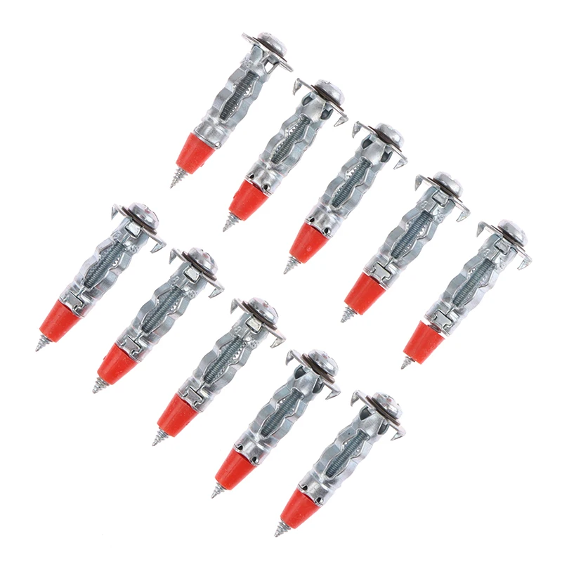 10Pc Heavy Duty Molly Bolt Hollow Drive Wall Anchor Screws Kit Drywall Cavity Plug Dowel For Plasterboard Hanging Fasteners