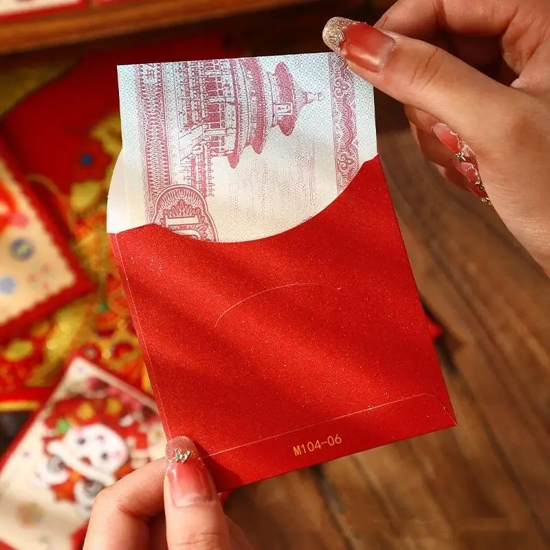 

6Pcs Paper 2026 Horse Year Red Envelope Mini Cartoon Lucky Money Bag Traditional Blessing Red Pocket Marriage Celebration