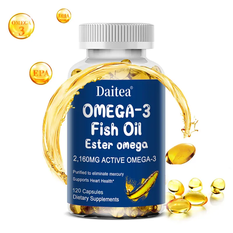 Omega Softgels - Concentrated Omega-3 Fish Oil, EPA & DHA Non-GMO Gluten-Free Supplement for Heart, Brain, Eyes & Immune Health