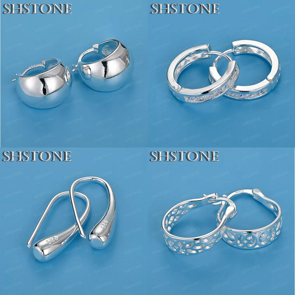 

Fashion 925 Sterling Silver Water Drop Ear Clip Earrings Lady Birthday Gift Charm Wedding Jewelry Accessories Anniversary Party