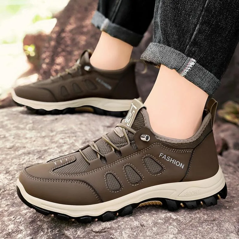 Men's Outdoor Climbing Shoes Spring Sport Casual Wear-Resistant Anti-Slip Breathable Travel Shoes Middle-Aged And Elderly Dad...