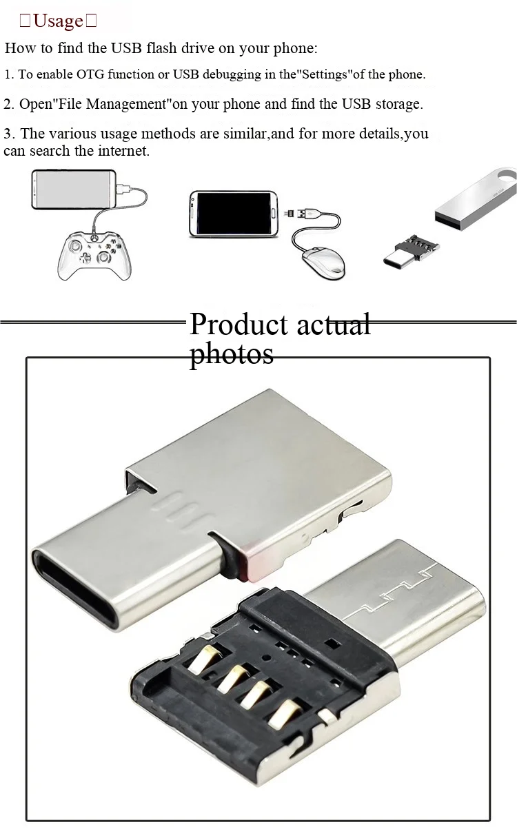 OTG-Adapter Typ-C zu USB Telefon U-Disk Verbindungskonverter – Detail 4