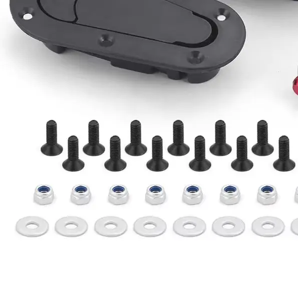 

Black Carbon Fiber Racing Car Quick Release Bonnet Lock Hood Pins Latch No Key Locking Kit