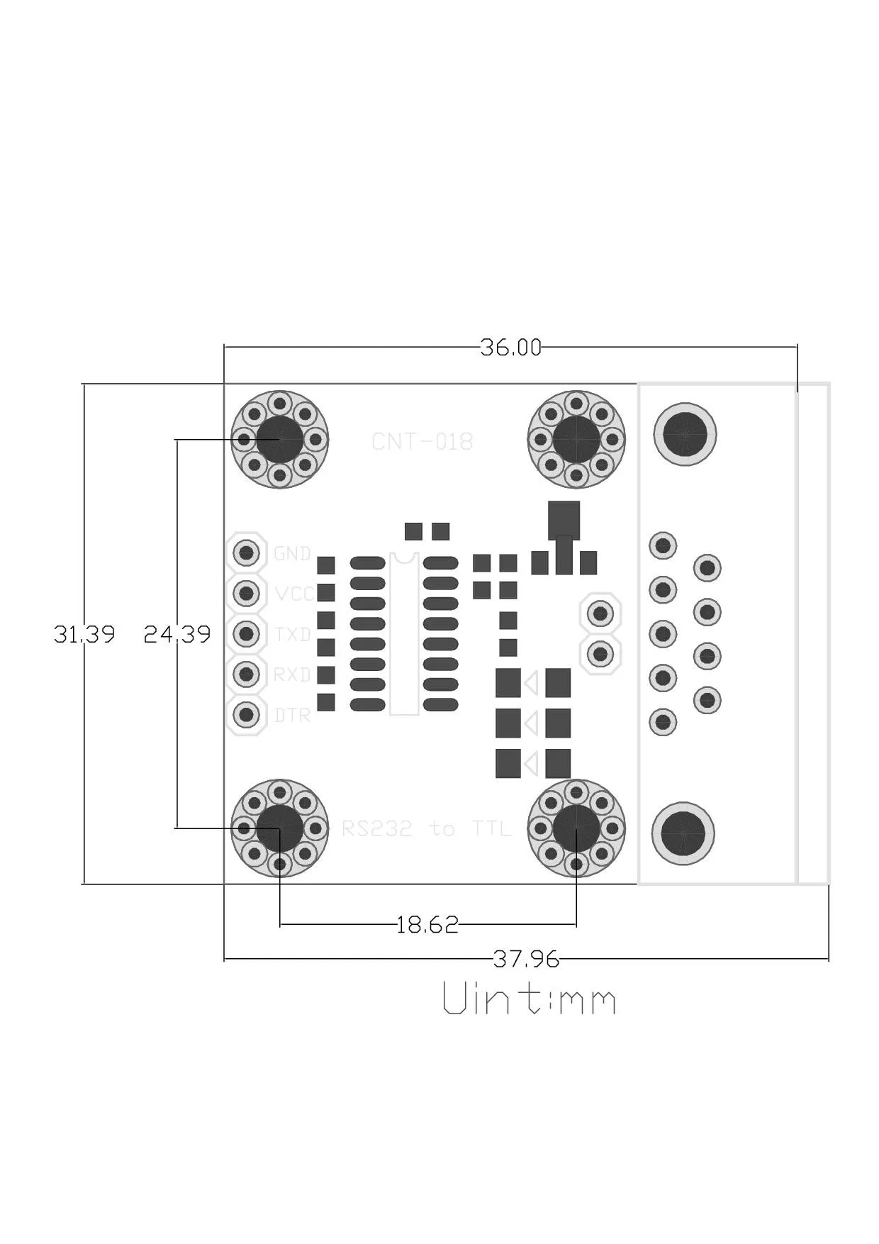 MAX232 SOP16 RS232 to TTL Serial Port Module Provides Low-Current Power Supply Through The Serial Port