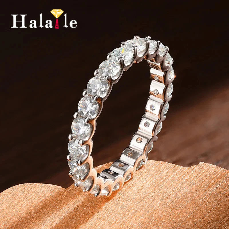 

Кольцо Halaile D Color Full Moissanite из стерлингового серебра S925 с сверкающими ювелирными украшениями GRA, женский модный элегантный подарок на вечеринку