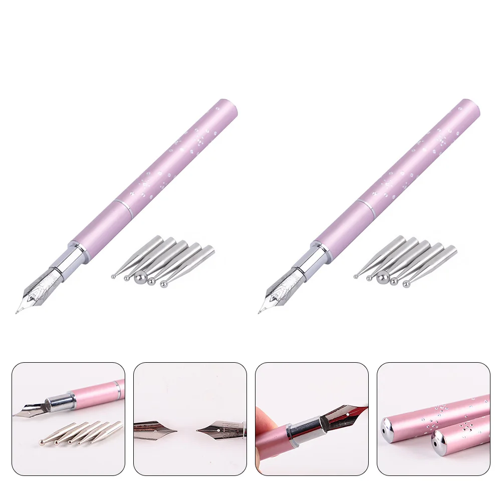 

2 Sets Kits Colored Nail Nail Art Diy Pen Art Pens Travel Drawing Manicure Drawing Pen Tools Reusable Durable Gifts