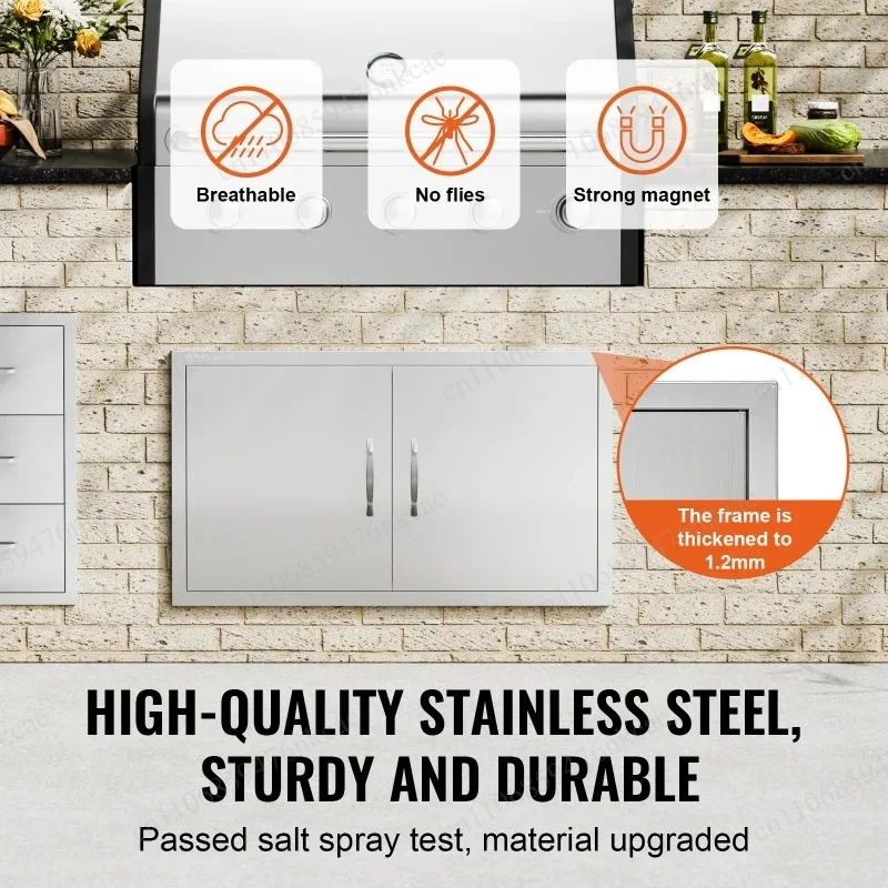 Stainless Steel Flush Mount Door for BBQ Island Grilling Station Outsid BBQ Access Door Double Outdoor Kitchen