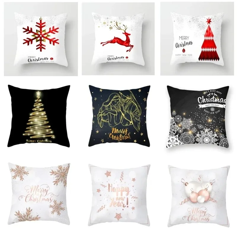 Christmas Themed Pillowcases Car Accessories Office Santa Claus Living Room Sofa Home Pillowcases