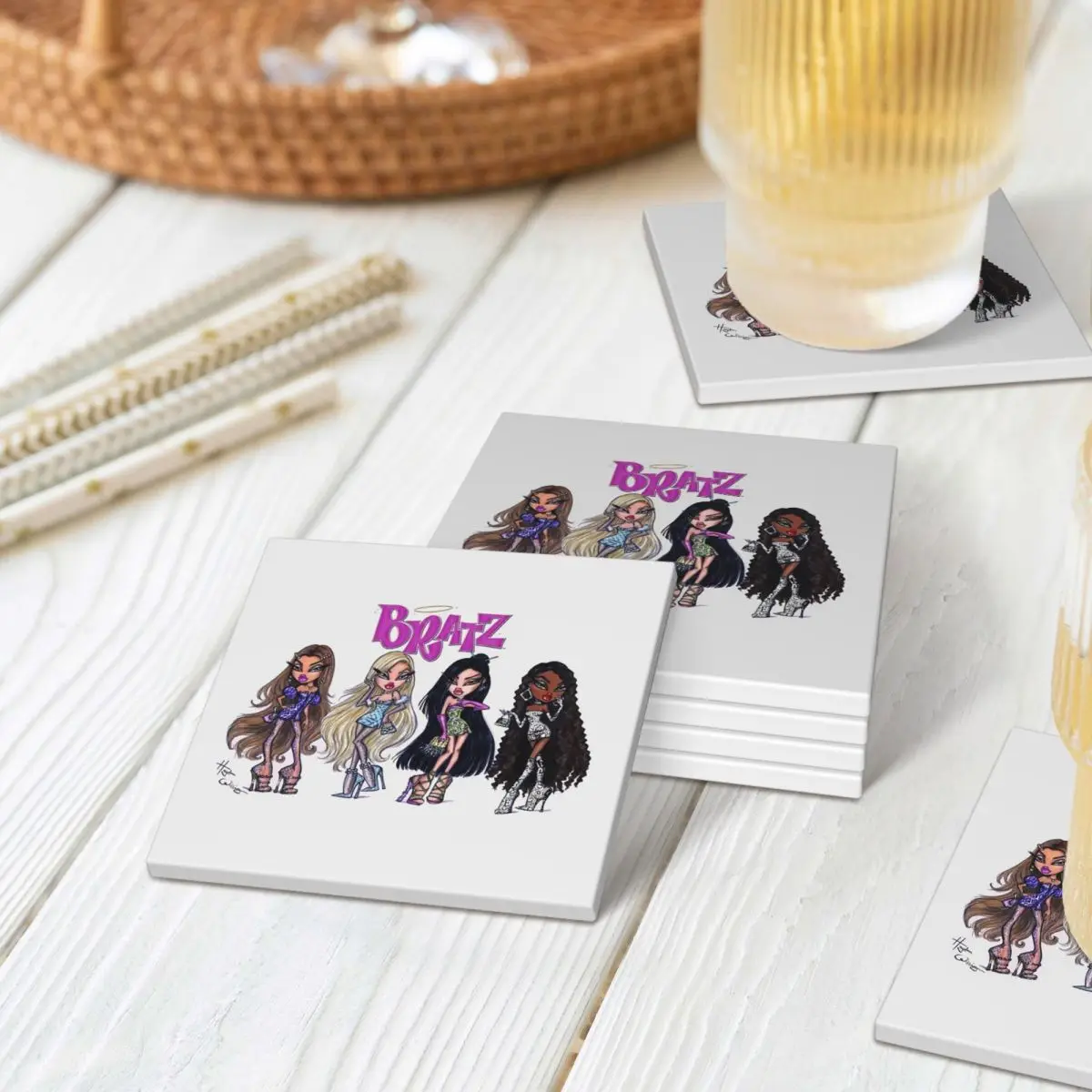 

Кукольные подставки Bratzs, керамический термостойкий коврик, украшение стола и аксессуары, коврик для обеденного стола, кофейный коврик