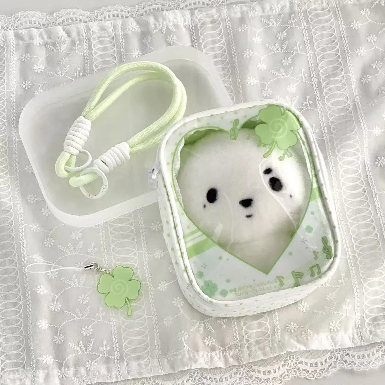 Korean-style Ins-inspired Four-leaf Clover Doll Bag for Outdoor Use Small Crossbody Bag Perfect for Girls Versatile Plush Toy