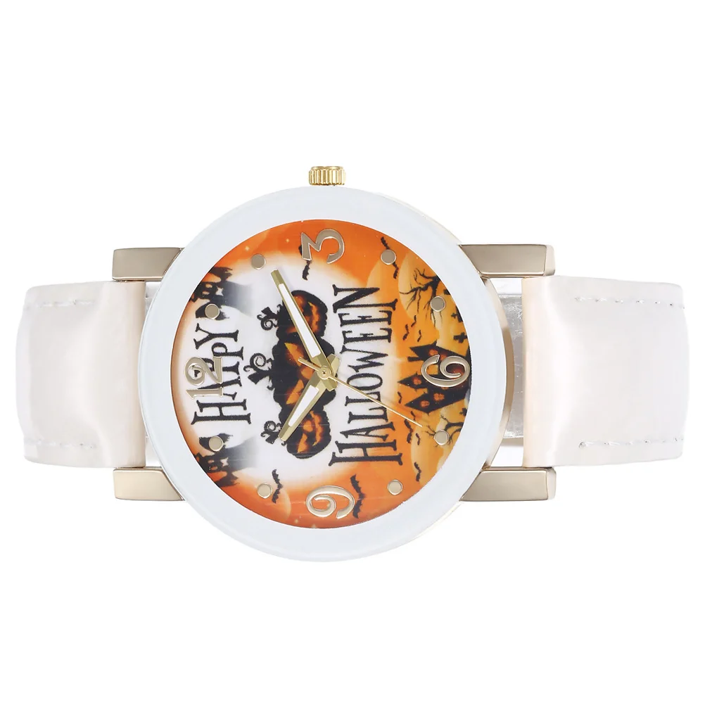 

Women Quartz Watch Pumpkin Witch Castle Unique Fashion Belt Halloween Watches