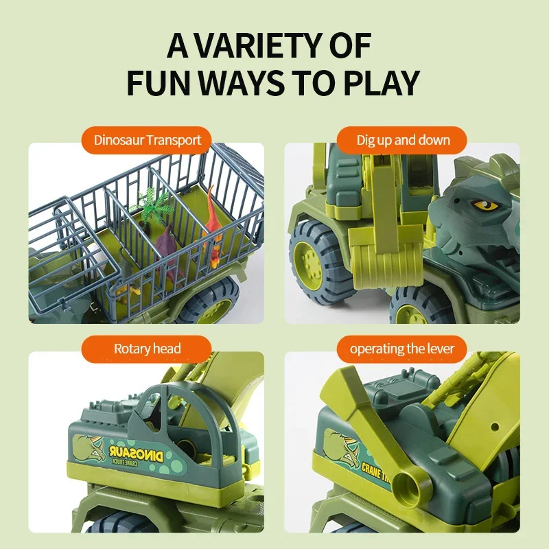 Carro de brinquedo dinossauros transporte transportadora puxar para trás veículo indominus rex jurassic world park crianças caminhão modelo jogo para crianças presentes
