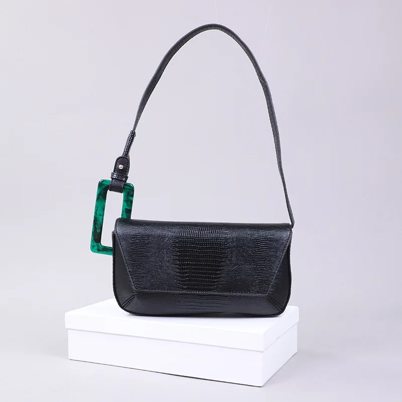 New Contrast Stitching Female Designer Handbags Long Panelled Flap Luxury Acrylic Shoulder Fashionable Purses Clutch Party Bag