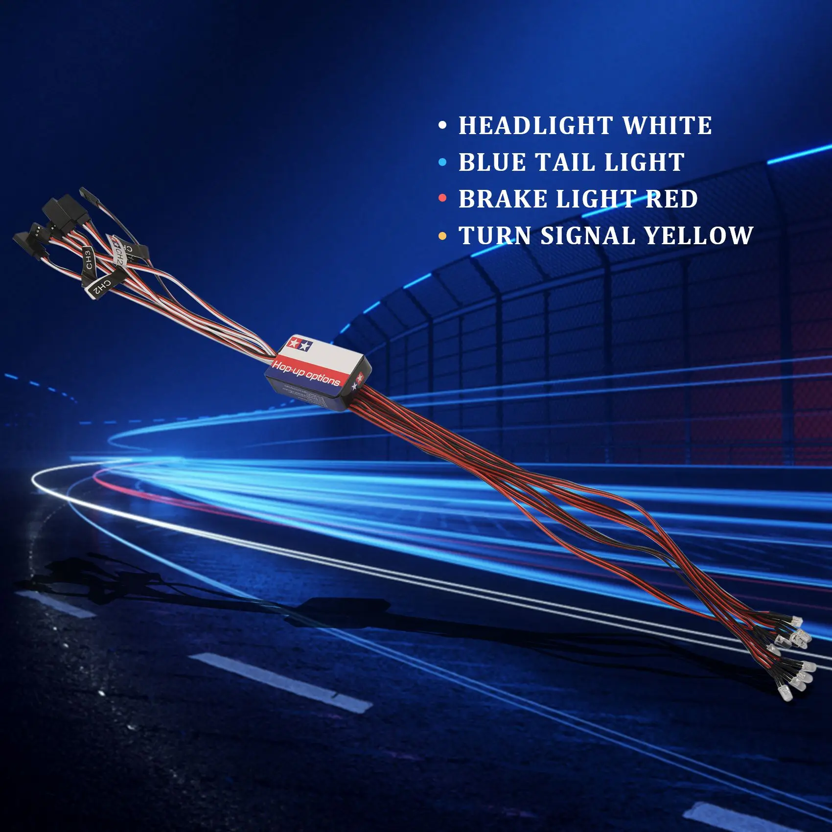 B49B-12 LED طقم الإضاءة توجيه الفرامل محاكاة ضوء فلاش ل 1/10 موديلات صغيرة RC سيارة يوكومو تاميا HSP HPI محوري RC4WD #5