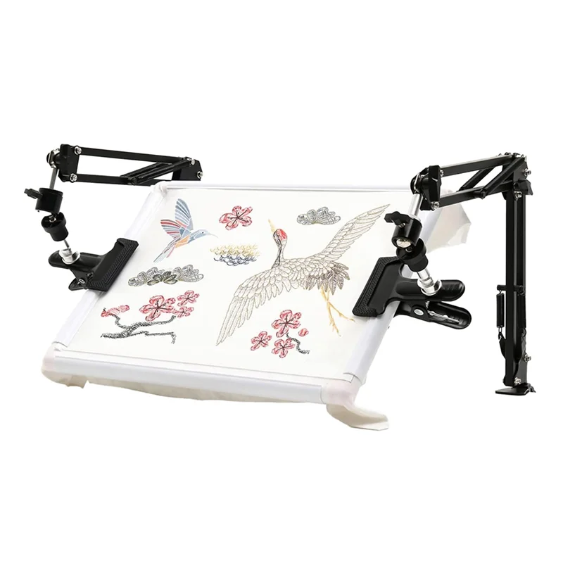 

A21I-Embroidery Frame Holder Kit Adjustable Stand Set Kit Rotating Embroidery Stand Knee Suitable For Crossstitchscroll Frame