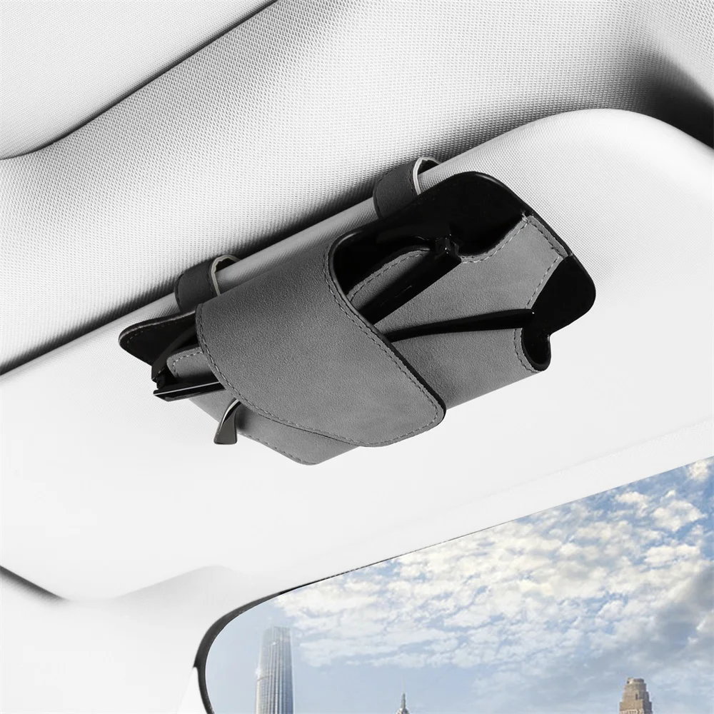

Car Sun Visor Glasses Case, Magnetic Suede Sunglasses Clip Organizer Box, Glasses Clip Storage Pouch