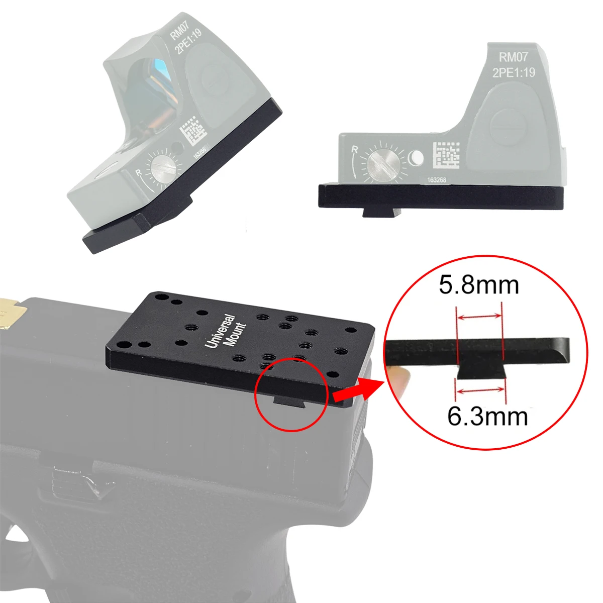 Tactical RM HD Red Dot Sight Reflex Riflescopes Adjustable Aiming Optical Scope For Glock 17 AR15 M4 20mm Picatinny Rail view 6