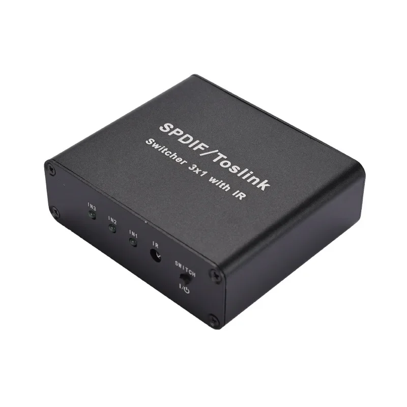 3 In 1 Out Switcher Support Lpcm2.0/Dts/Dolby Ac3 Audio Format 3X1 Switcher with Remote Control for Toslink Signal Receiving