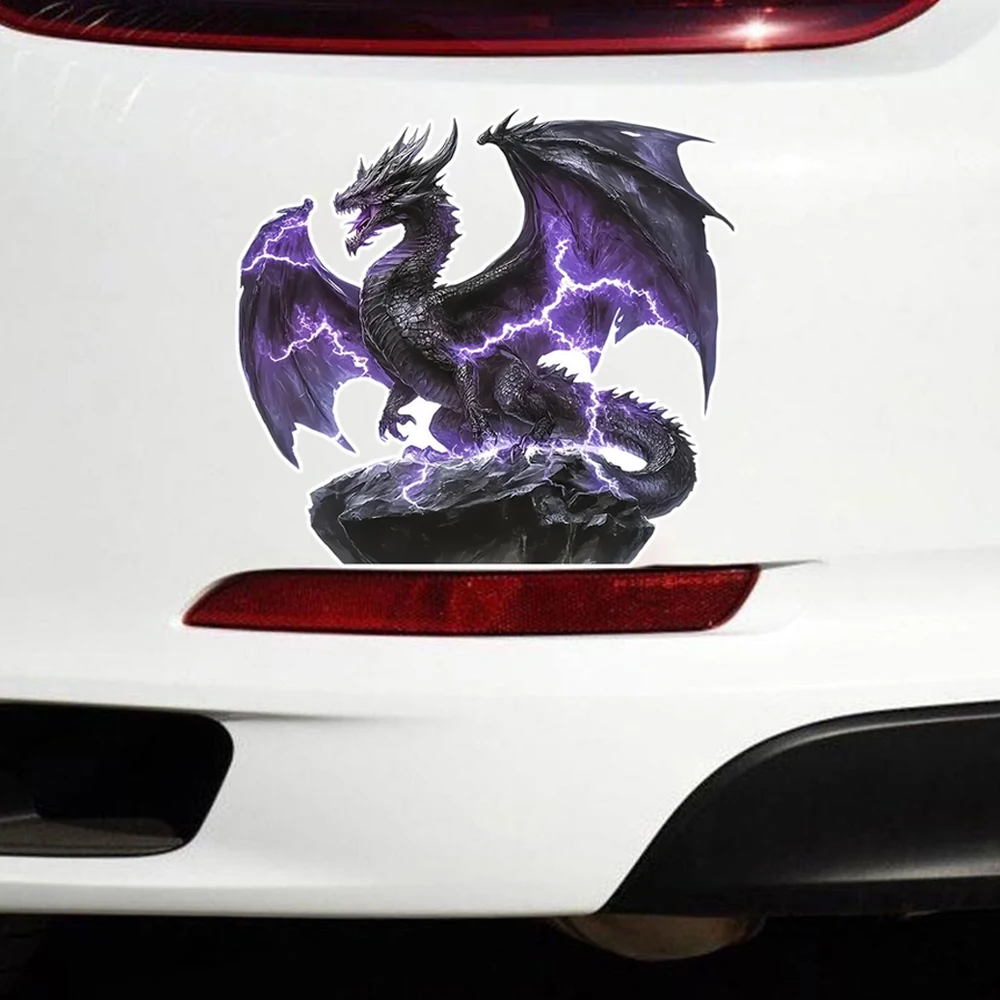 

13x12cm Thunder Dragon Vinyl Decal, Car Sticker for Laptop, Truck, Motorcycle, Window, Wall, Cup Decals - Durable Waterproof