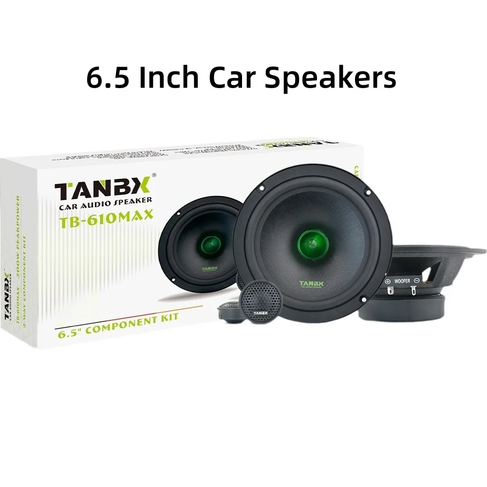 6.5 Inch Car Speakers MAX 200W 2-Way Vehicle Door Music Stereo Subwoofer Automotive Speakers 12V Universal Car Speakers 1 Pair