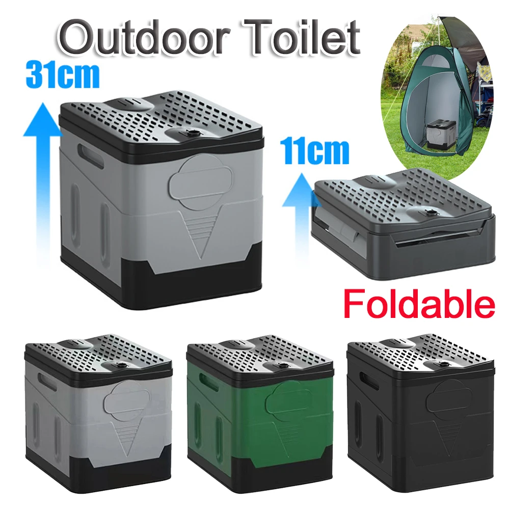 Travel Portable Car Emergency Toilet with cover Outdoor Folding Camping Toilet for Camping Hiking Boat Road Trips Beach