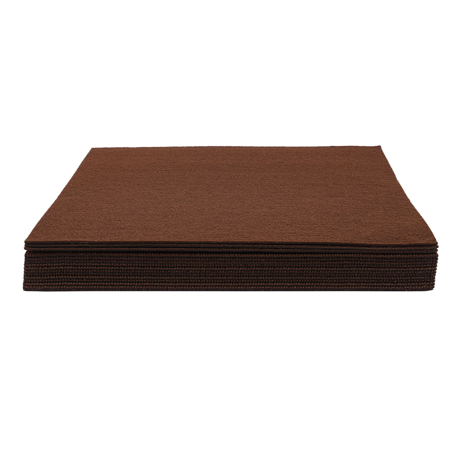 15PCS Carpet Tiles Mute Pad Solid Brown DIY Square Self Adhesive Floor Tiles for Home Bar Living Rooms Bedrooms Study Office