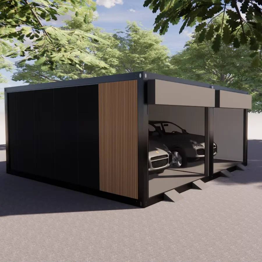 

Wholesale Modern Custom Portable Garage Steel Structure Garage Building Prefabricated Car Garage
