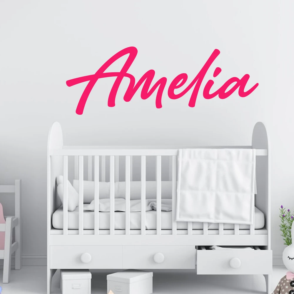1 pieza de decoración creativa personalizada con nombre Amelia, decoración moderna de acrílico para el hogar, adhesivo mural para baño