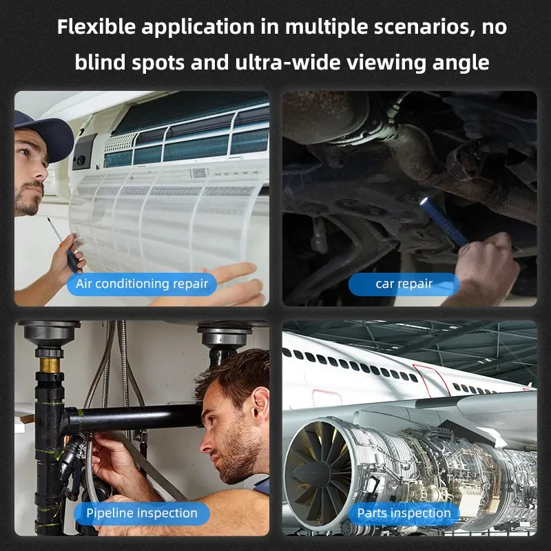 8.5mm 1080P Industrial Steering Boroscope Endoscope Camera for Car Inspection with 1M/2M cable 6 LEDs