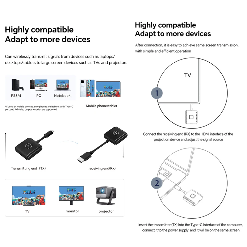 ระบบส่งสัญญาณไร้สาย HD ตัวรับสัญญาณไร้สายที่รองรับ HDMI Miracast Airplay ตัวรับส่งสัญญาณ HD ไร้สาย MiraScreen