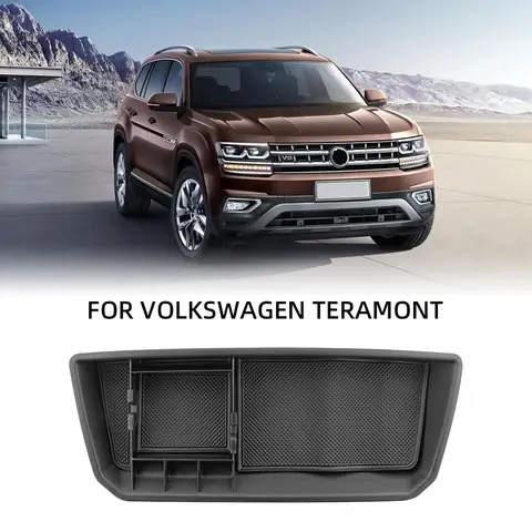 VW 폭스 바겐 Atlas Teramont 2017-2020 ABS 주최자 케이스 자동 인테리어 액세서리 용 자동차 앞 대시 보드 콘솔 보관함