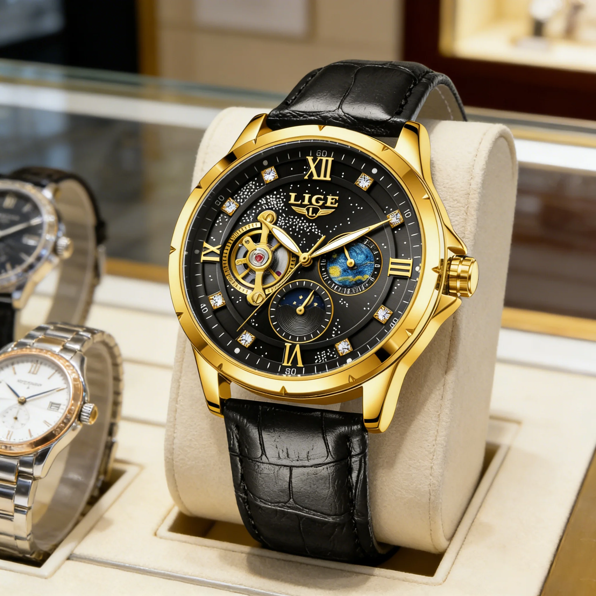 LIGE 2026 Top Luxury Brand Men Genuine Leather Sports Watches Men's Army Military Watch Male Date Quartz Clock Relogio Masculino