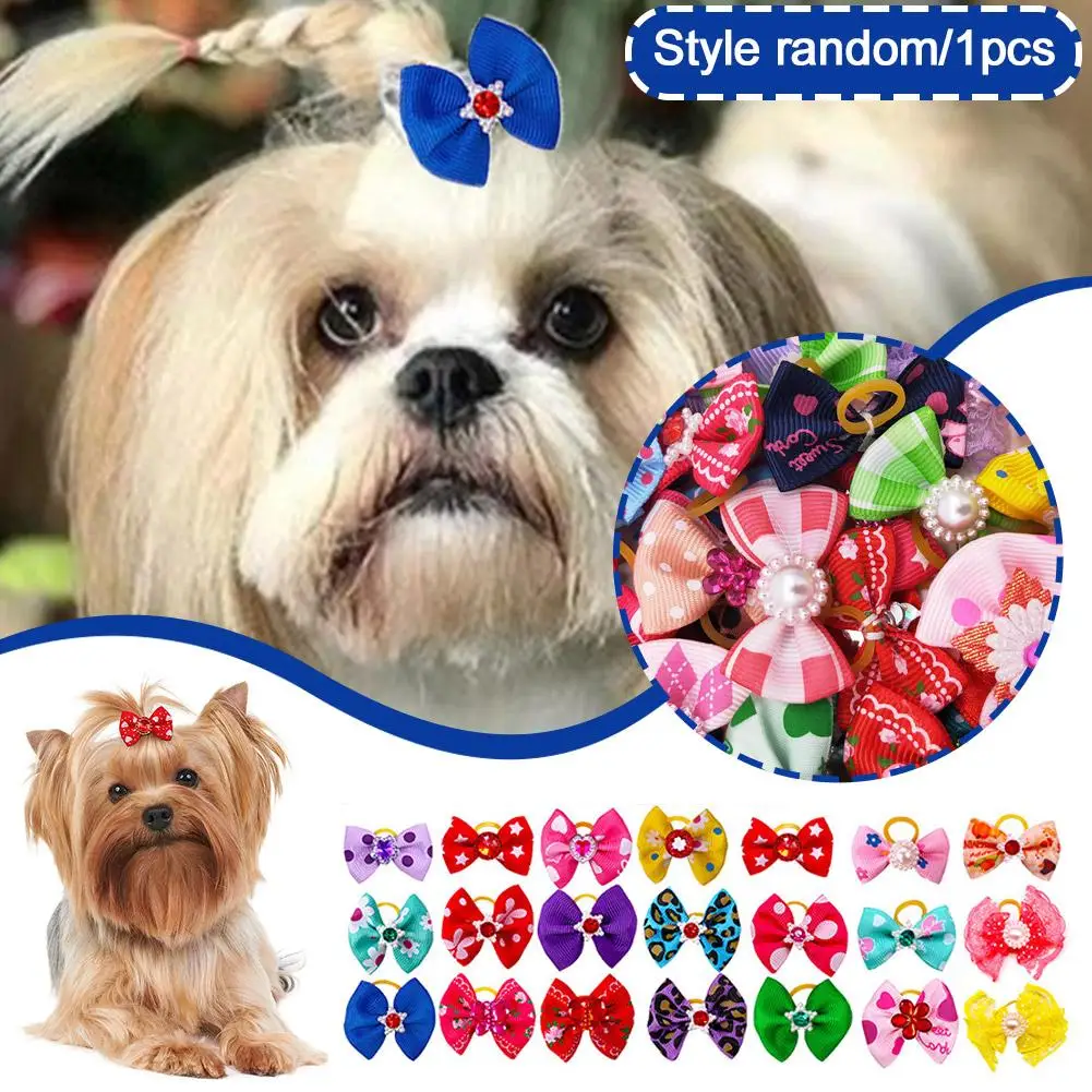 Accesorios para el cabello para mascotas, tocado con lazo, diadema, vestido, Clip de princesa, accesorios de estilo para perros, tocado C8b4