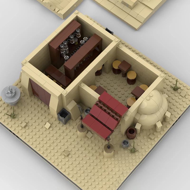 9585 قطعة الساخن بيع Moc الخيال العلمي الصحراء Spaceport مدينة المشهد نموذج وحدات لتقوم بها بنفسك اللبنات الطوب لعبة عيد ميلاد هدية الكريسماس