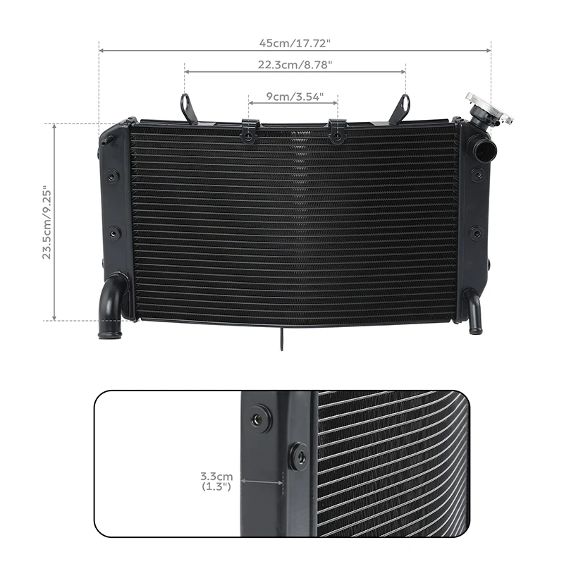 Motorcycle Black Radiator Cooler For Yamaha FAZER 800 FZ8 2011-2015 FZS1000 2006-2015 FAZER 1000 FZ1-S FZ1S FZ1-N FZ1N 2006-2012