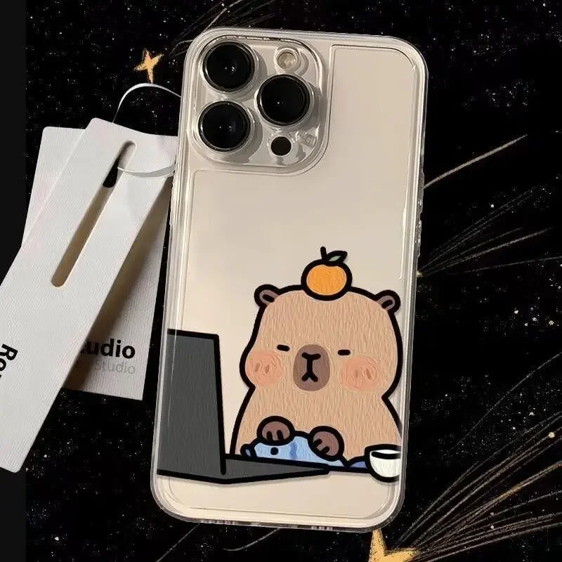 Funda con patrón de capibara para Samusng Galaxy S25 S24 S23 S22 S21 Ultra Plus S24FE S25Plus A55 A54 A35 A24 A34 A52 A53 5G