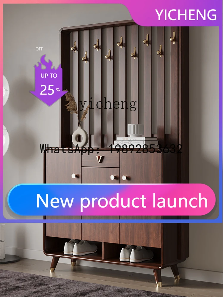 

New Chinese Style Home Large Capacity with Hanger Shoe Cabinet Entrance Living Room Entrance Cabinet Simple Modern