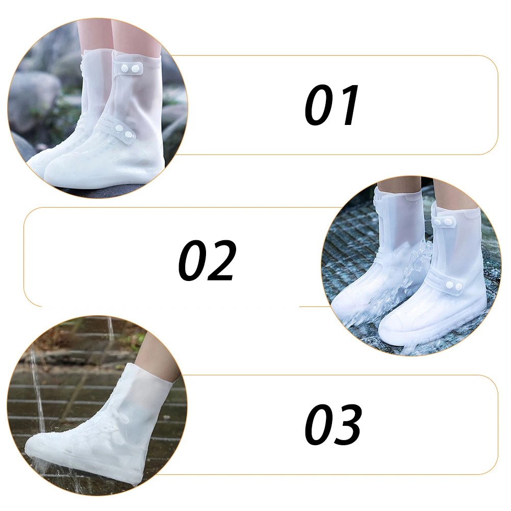 1Pair Rainproof Shoe Covers Waterproof Anti-Slip High Tube Overshoes Outdoor Travel Non-Slip Over Shoes Waterproof Shoe Covers