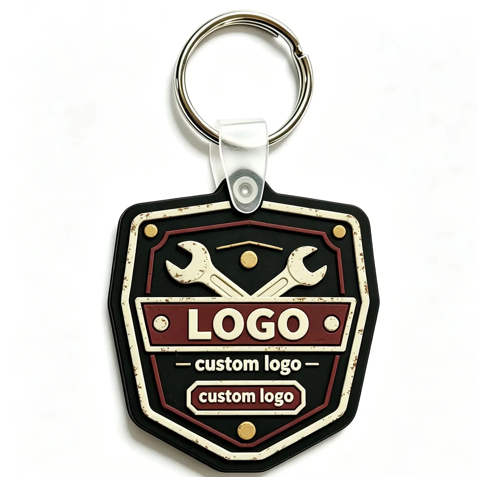 Custom Design 3D Waterproof Letterpress Printed Rubber Soft PVC Keying Keychain for Souvenir Gift Promotional Products
