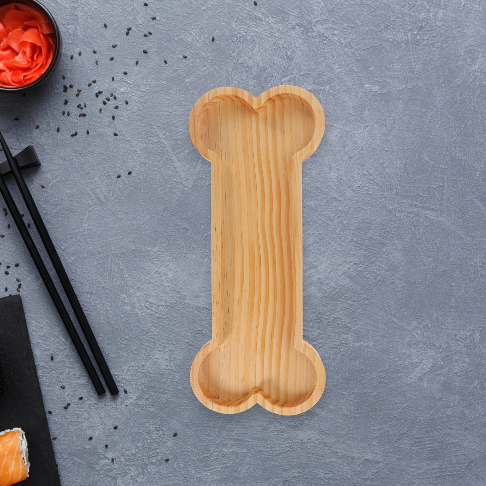 

Wooden Serving Tray Bone Design Multi-Use Food Plate for Snacks Fruits Bread Perfect As Gift Or Home Decoration Kitchen Utensil