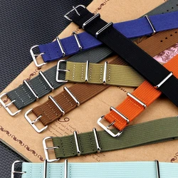 Ribbed Watch Strap 20mm 22mm Watchband Rugged Nylon Retro Watch Strap Braid Ballistic Fabric Watch Bands For Military Watch