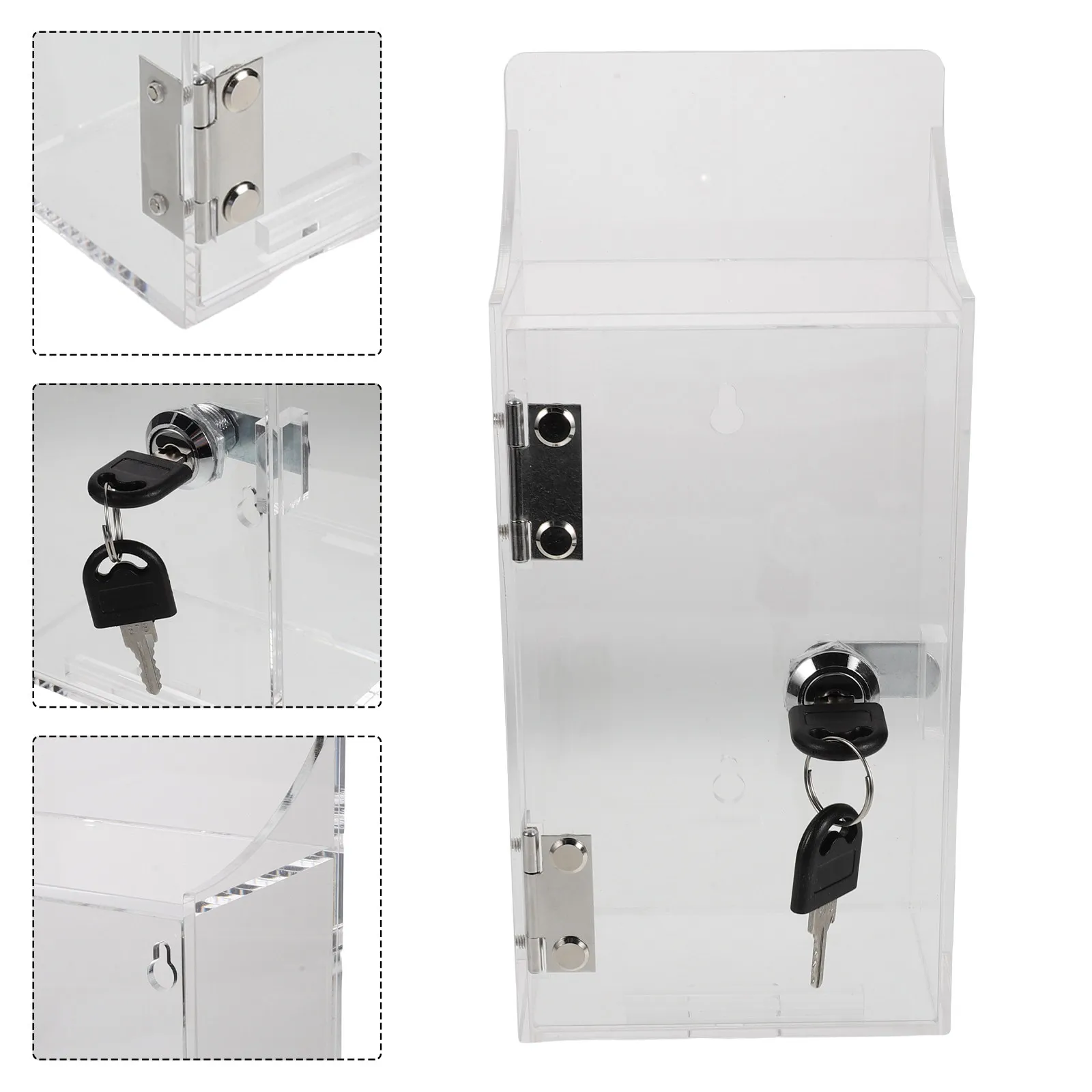 

Clear Wall Mounted Phone Storage Box Lockable Transparent Phone Safekeeping Cabinet Organizer for Classroom Office Home Entryway