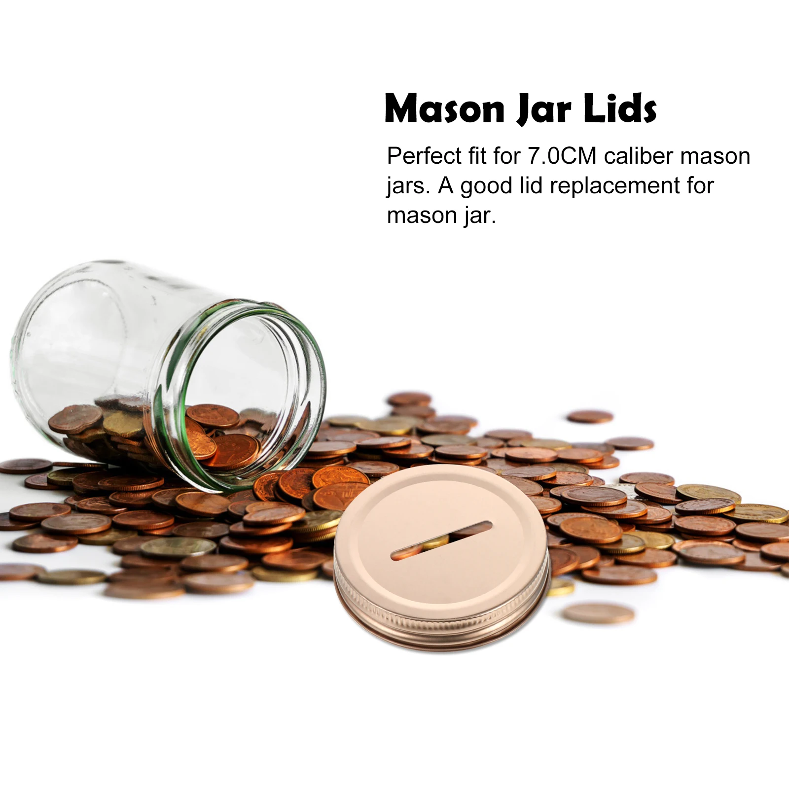 

25pcs Mason Jar Lids 70mm Tinplate Material DIY Savings Pot Change Bill Storage Jars Sealing Covers Black Straws