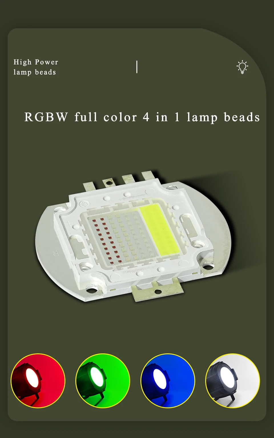 High Power 100 W 200 W RGBW 4 in 1 LED COB Perlen Chip Für 100 COB Publikum Licht Flutlicht Lampen LED COB Chips Bühne Licht – Detail 4