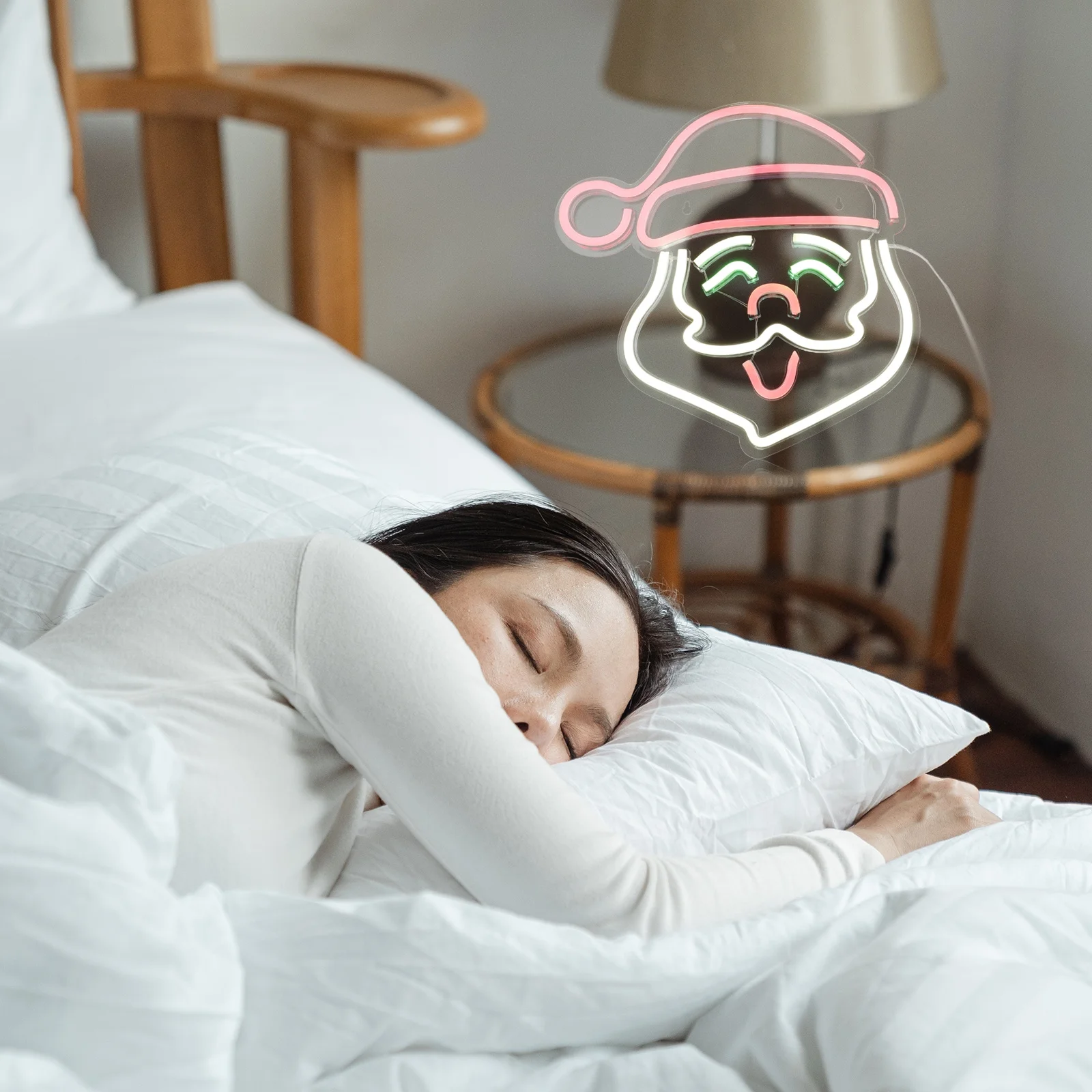 سانتا رئيس LED ضوء النيون USB بالطاقة الإبداعية مصباح للزينة النيون ليلة للمنزل غرفة نوم مكتب جو الحفلات #5