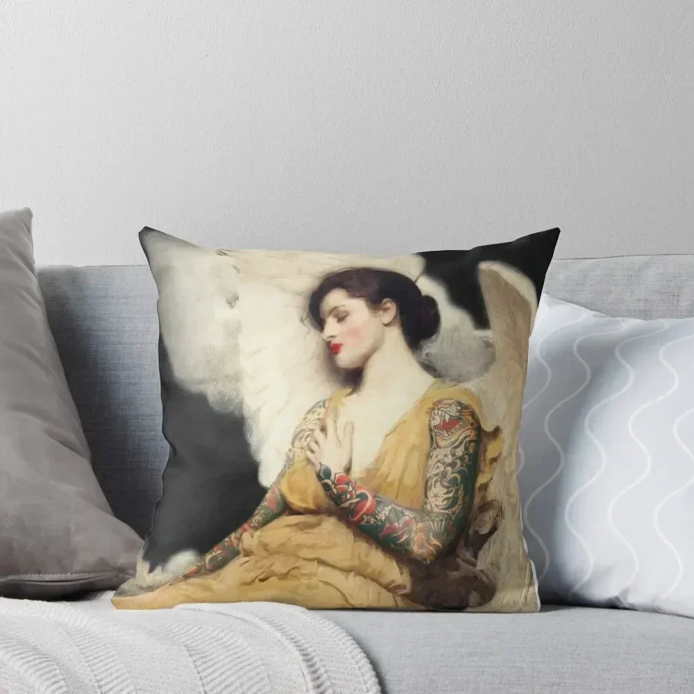 

Inked Angel (black background) Throw Pillow Cushion Covers For Living Room Luxury Pillow Cover sleeping pillows pillow