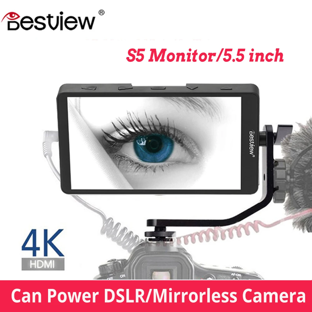 Bestview S5 5.5 Inch 4K Scherm Monitor Voor Nikon Canon Dslr Zhiyun Monitor Voor Nikon Camera Monitoring Veld Studio 4K