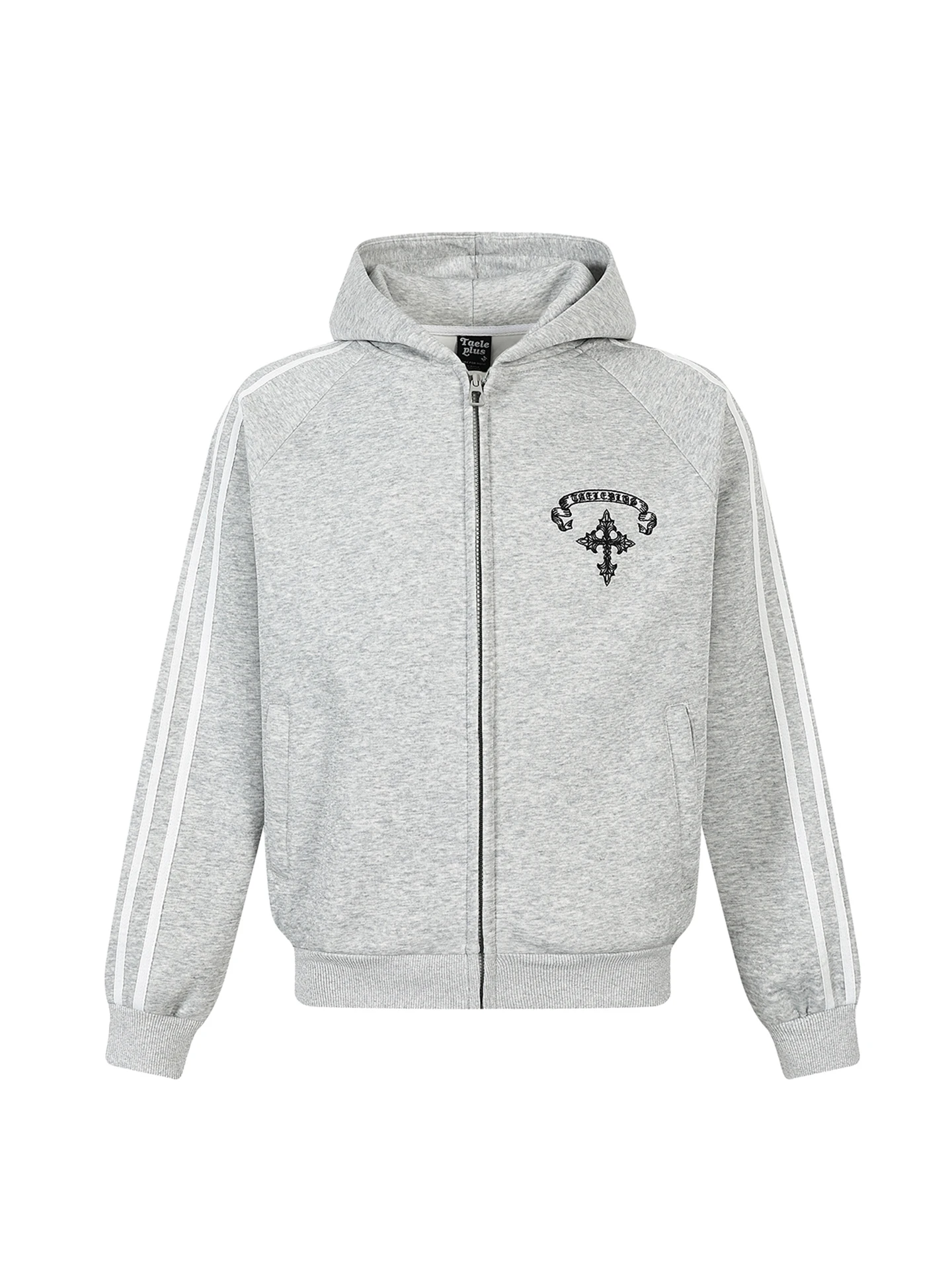 

Retro American Gothic Embroidered Hoodie Sweatirt ort Sle Couple Bf Trend Spring New Cotton Polyester Zipper Cardigan